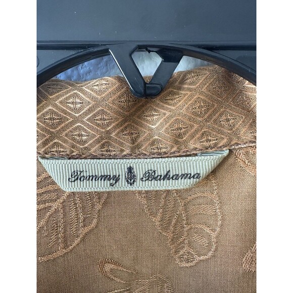 Tommy Bahama Men's Silk Short Sleeve Button-Up Shirt Gold Size M - Picture 2 of 6